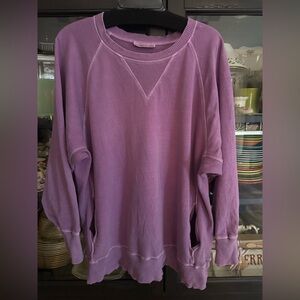 Purple Crewneck Sweatshirt by Zenana size 2x